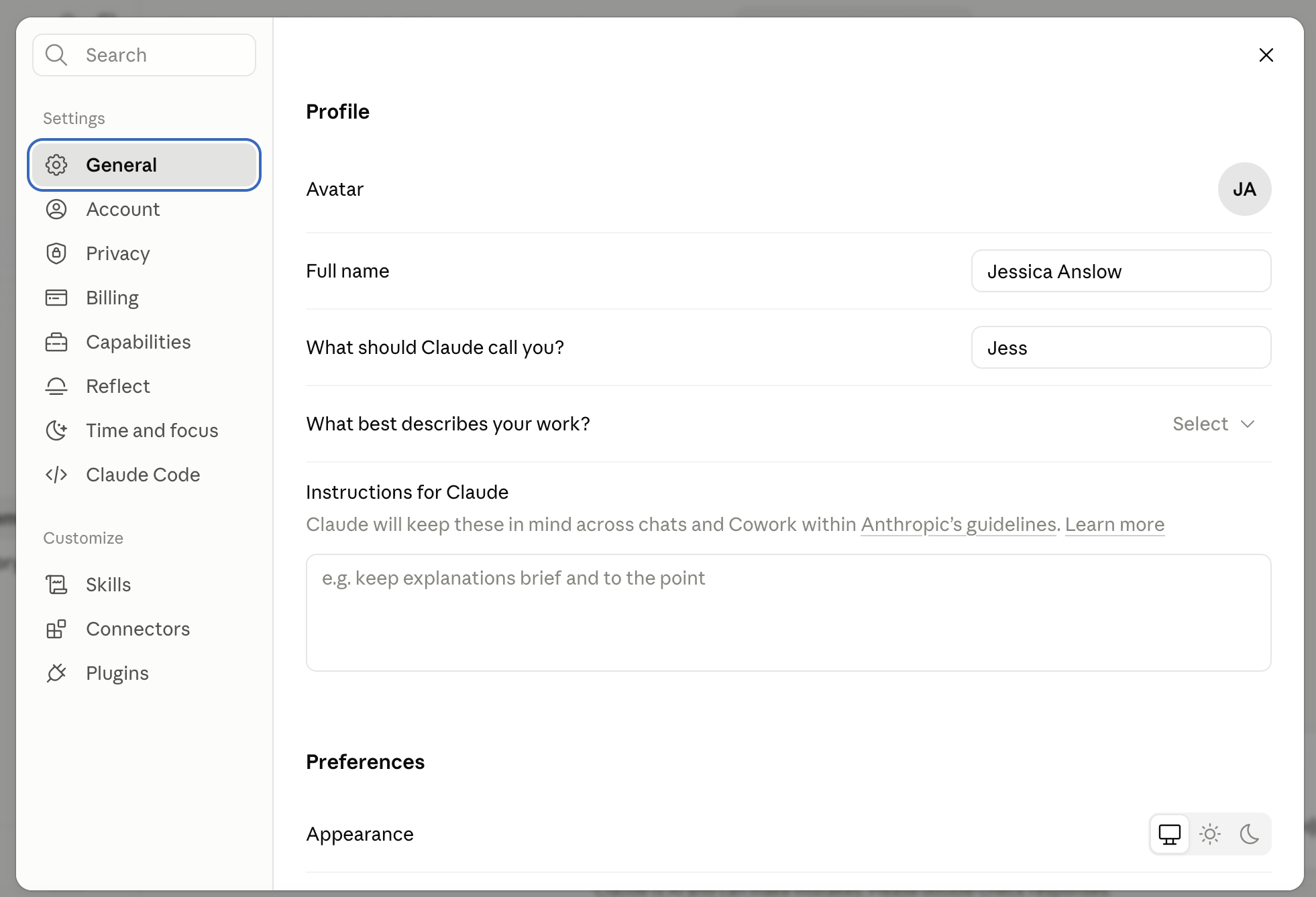 Settings → General, showing both boxes