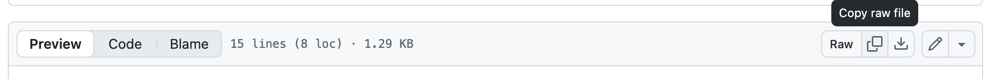 the Copy raw file button on GitHub